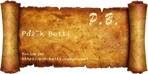 Pók Betti névjegykártya